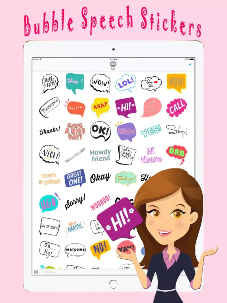 Chit Chat With Bubble Speech Text Stickers iPad  Screenshots