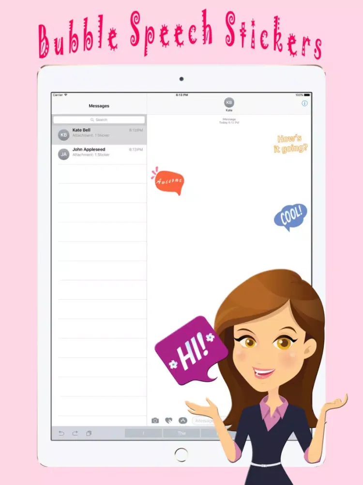 Chit Chat With Bubble Speech Text Stickers iPad  Screenshots