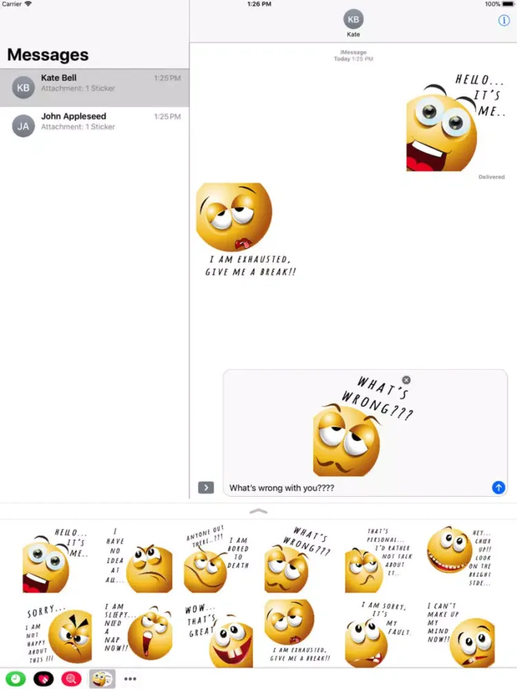 Daily Chit Chat Emoticons Pack iPad  スクリーンショット