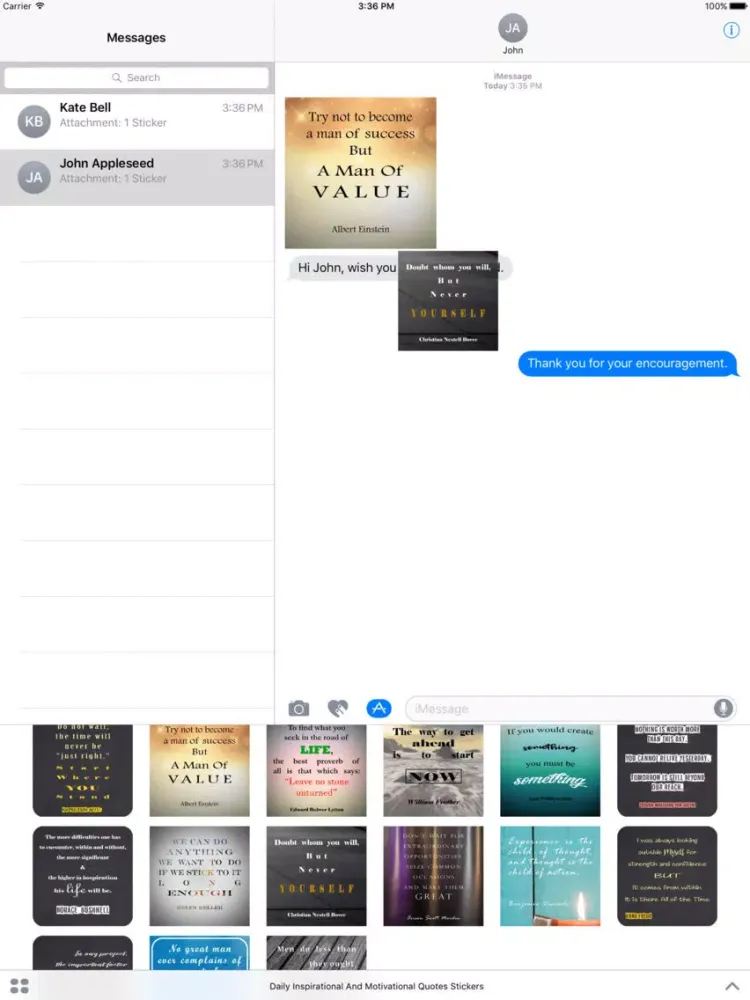 Daily Inspirational & Motivational Quotes Stickers iPad 應用截圖