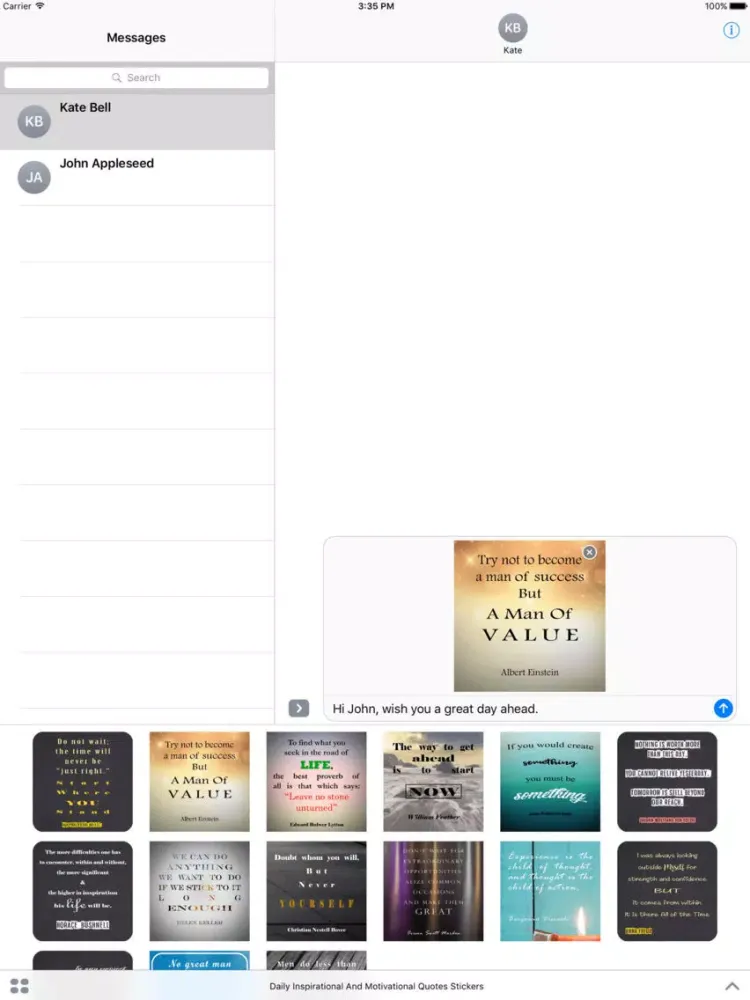 Daily Inspirational & Motivational Quotes Stickers iPad 應用截圖
