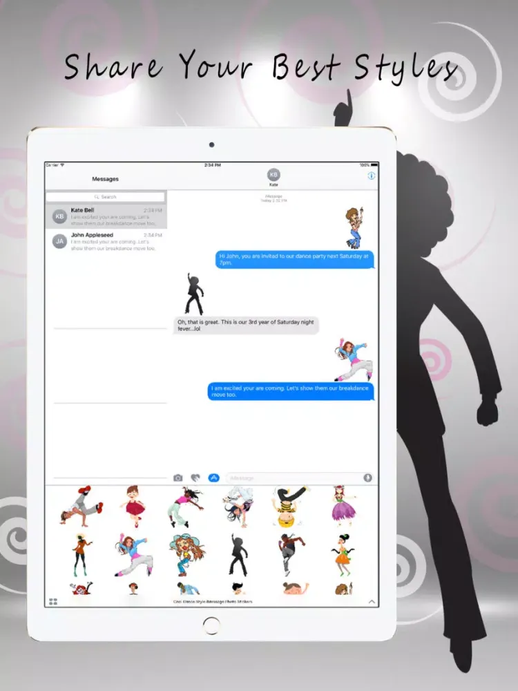 Cool Dance Style Photo Stickers iPad  Screenshots