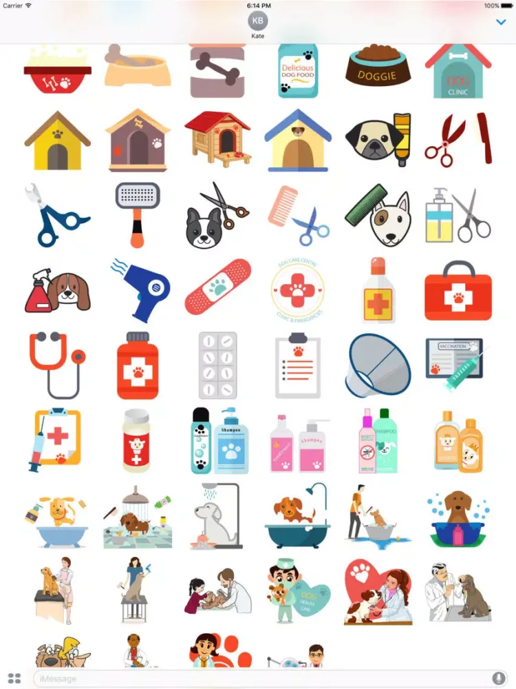 Happy Healthy Dog: Vet Care & Grooming Stickers iPad  Ekran Görüntüleri