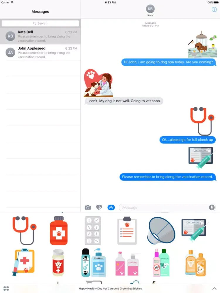 Happy Healthy Dog: Vet Care & Grooming Stickers iPad  Ekran Görüntüleri