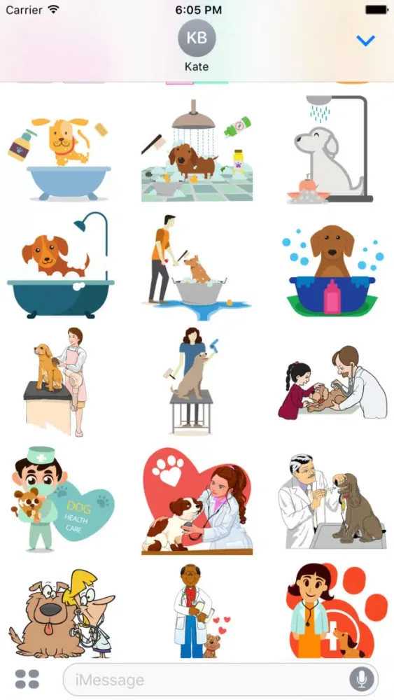 Happy Healthy Dog: Vet Care & Grooming Stickers Ekran Görüntüleri