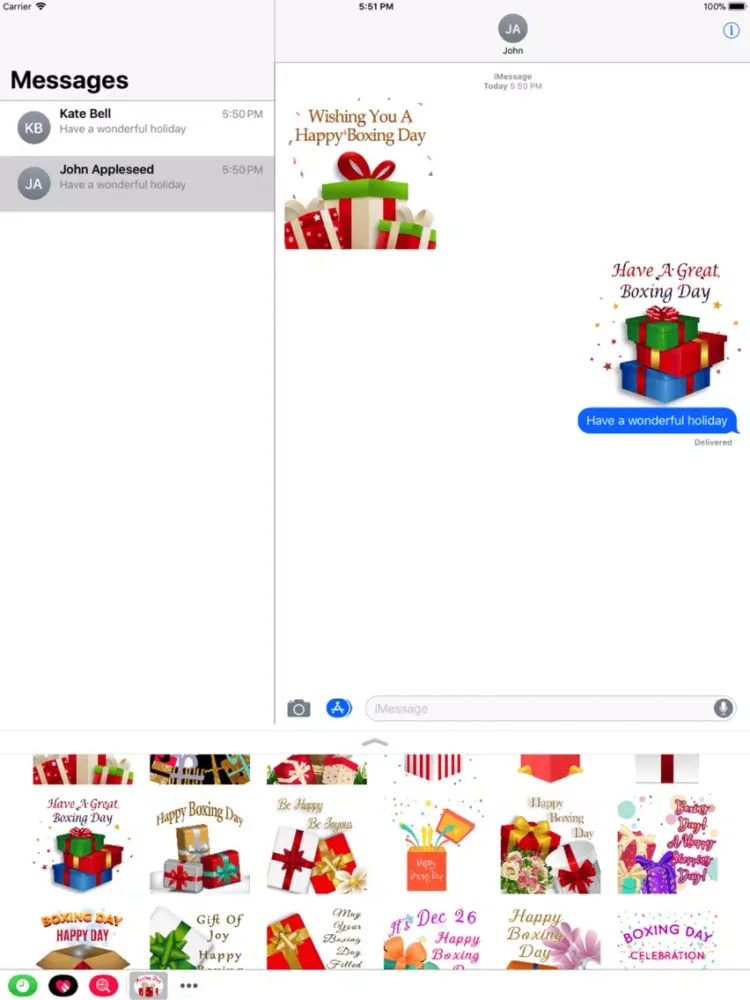 Happy Boxing Day Gifts Sticker iPad  スクリーンショット
