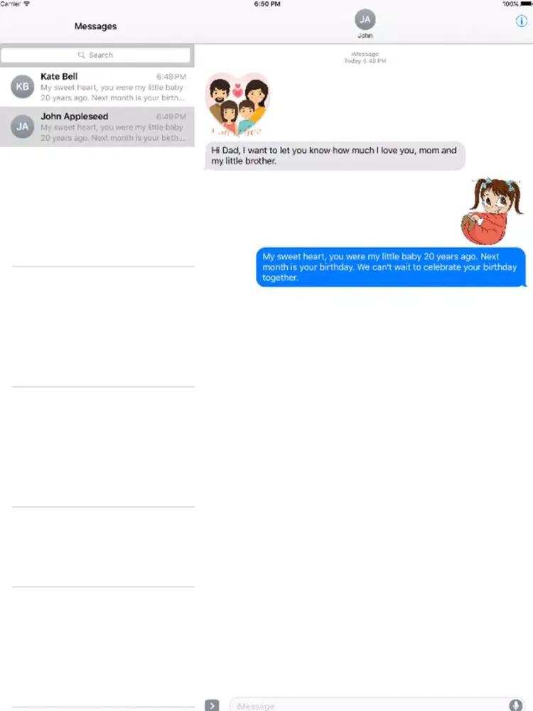 Скриншоты Joyful Family iMessage Photo Stickers iPad 