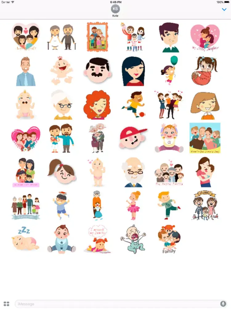 Скриншоты Joyful Family iMessage Photo Stickers iPad 