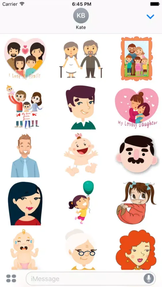 Скриншоты Joyful Family iMessage Photo Stickers