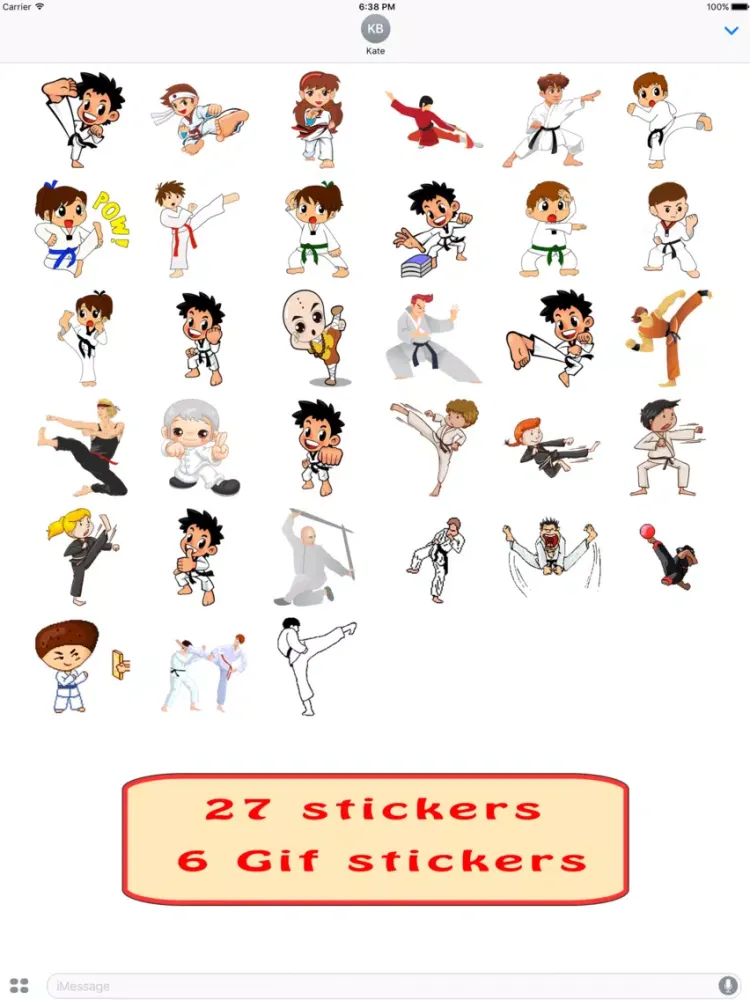Capturas de tela do Fun And Cute Martial Arts Emoji Stickers Pack iPad 