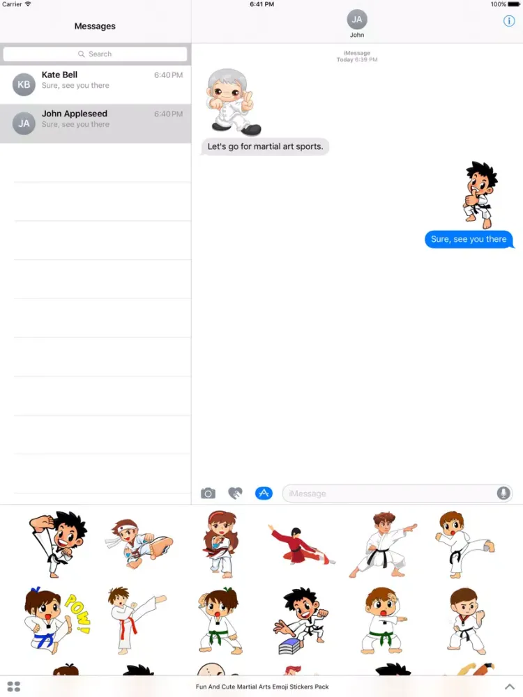 Capturas de tela do Fun And Cute Martial Arts Emoji Stickers Pack iPad 