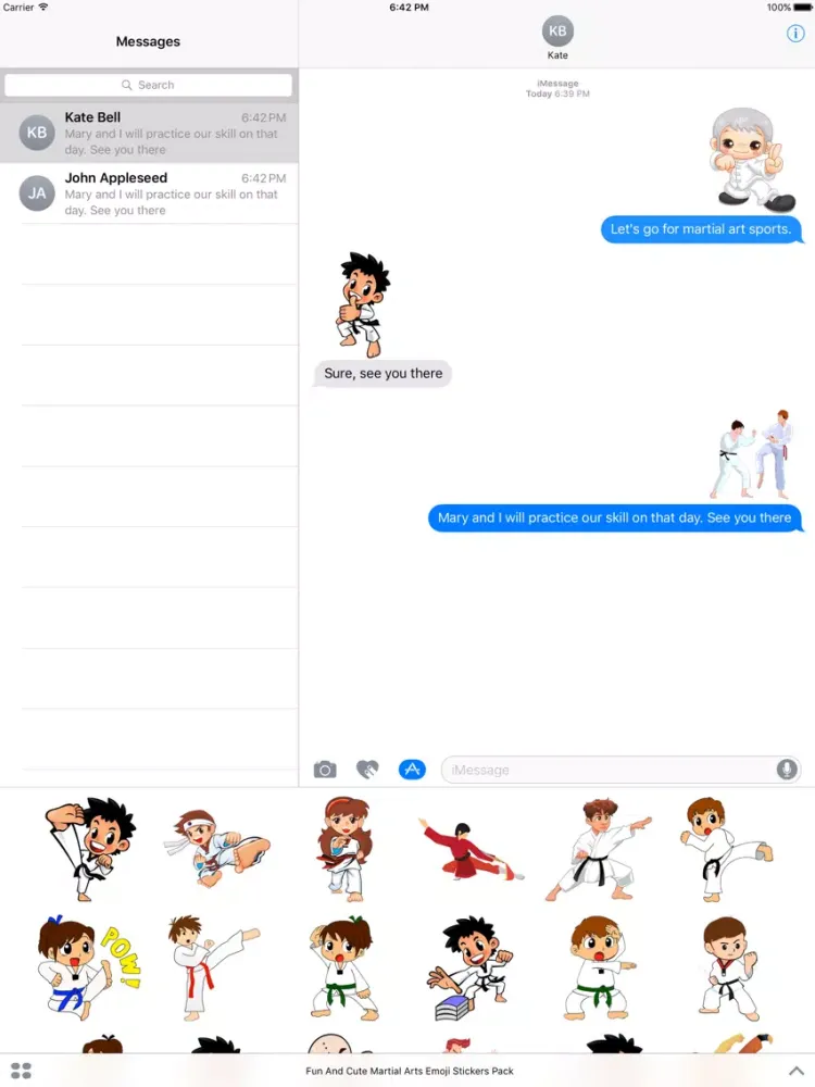 Capturas de tela do Fun And Cute Martial Arts Emoji Stickers Pack iPad 