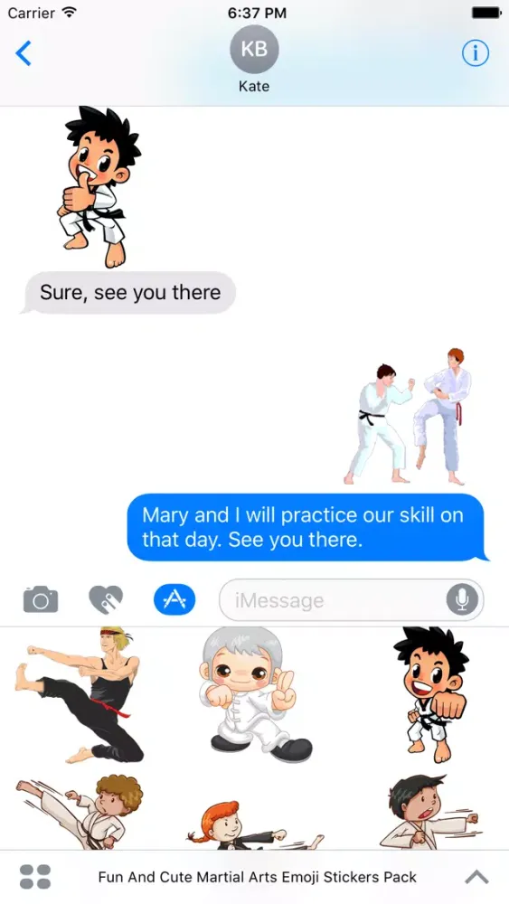 Capturas de tela do Fun And Cute Martial Arts Emoji Stickers Pack