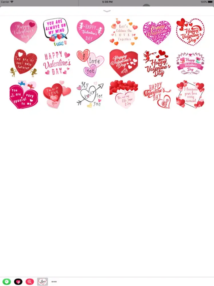 Romantic Valentine's Stickers iPad  Ekran Görüntüleri