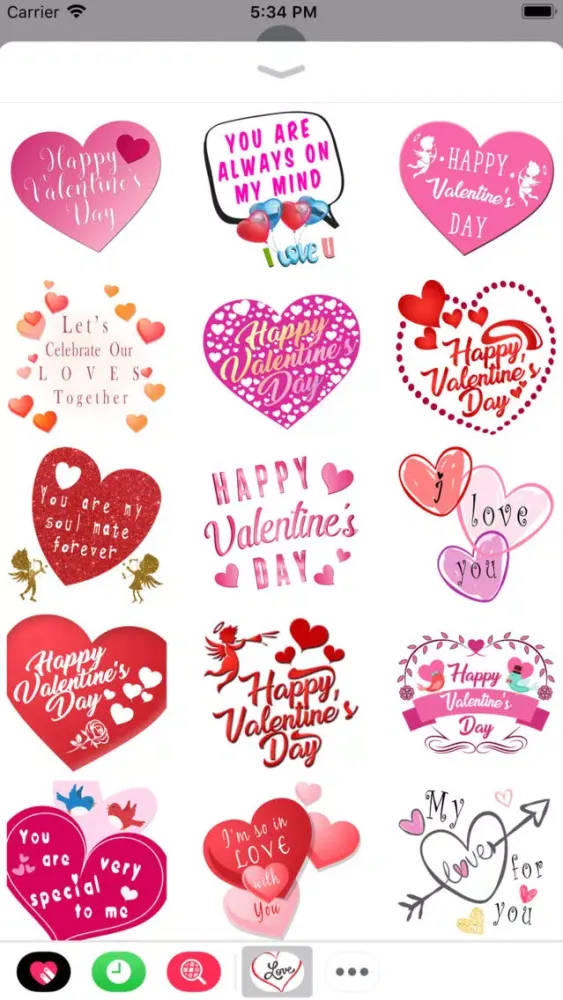 Romantic Valentine's Stickers Ekran Görüntüleri