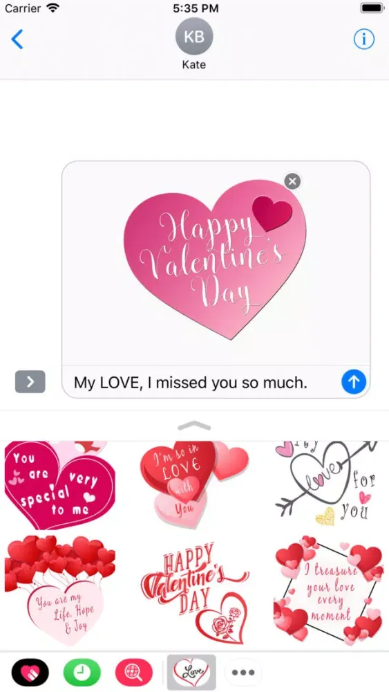 Romantic Valentine's Stickers Ekran Görüntüleri
