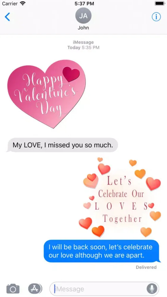 Romantic Valentine's Stickers Ekran Görüntüleri