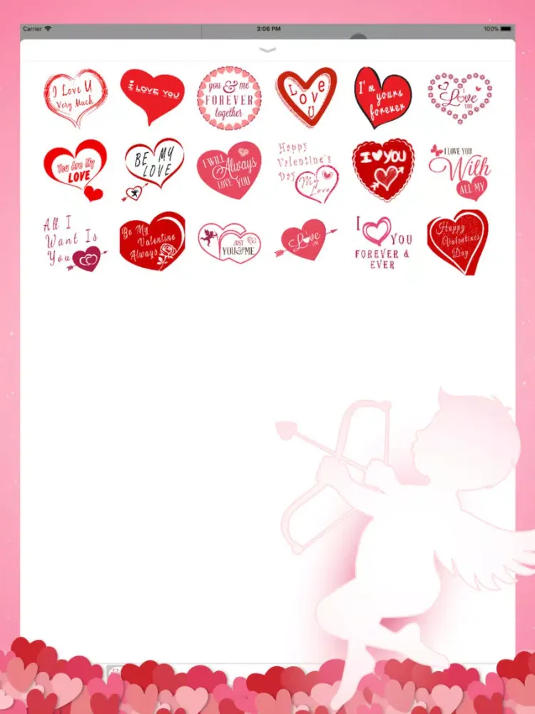 ภาพหน้าจอของ Valentine's Day Quote Stickers iPad 