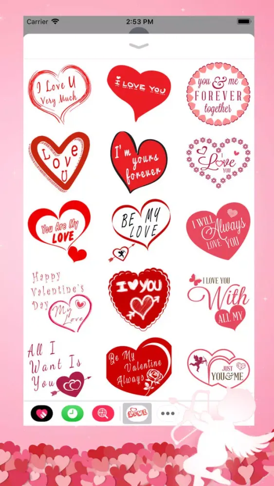 ภาพหน้าจอของ Valentine's Day Quote Stickers