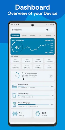 Device Info: Phone CPU, System স্ক্রিনশট