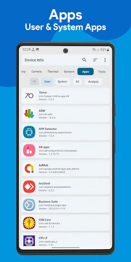 Device Info: Phone CPU, System স্ক্রিনশট