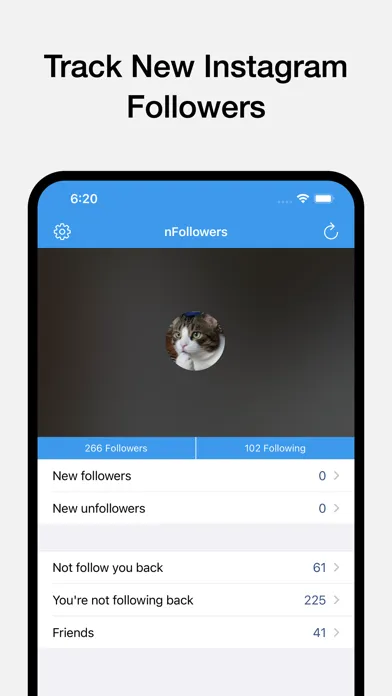 Screenshot di nFollowers: Unfollowers Report