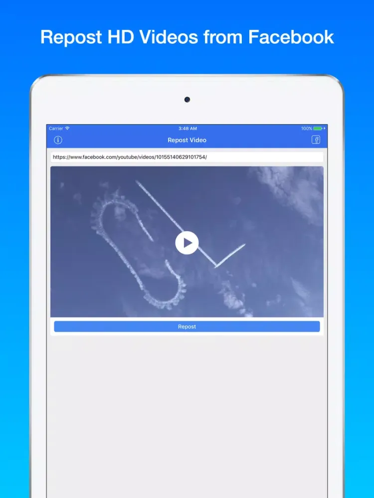 Repost Video iPad  स्क्रीनशॉट