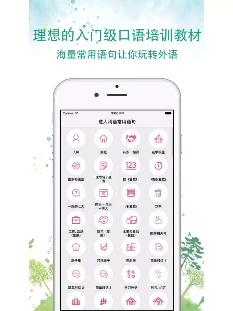 学习意大利语-意大利语翻译词典口语速成 iPad  Screenshots