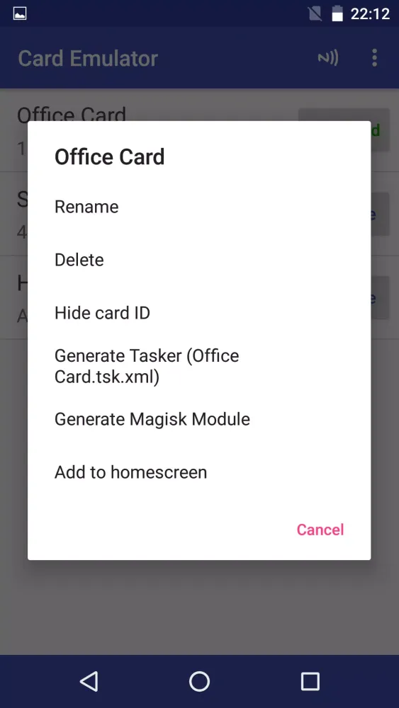 Card Emulator Screenshots