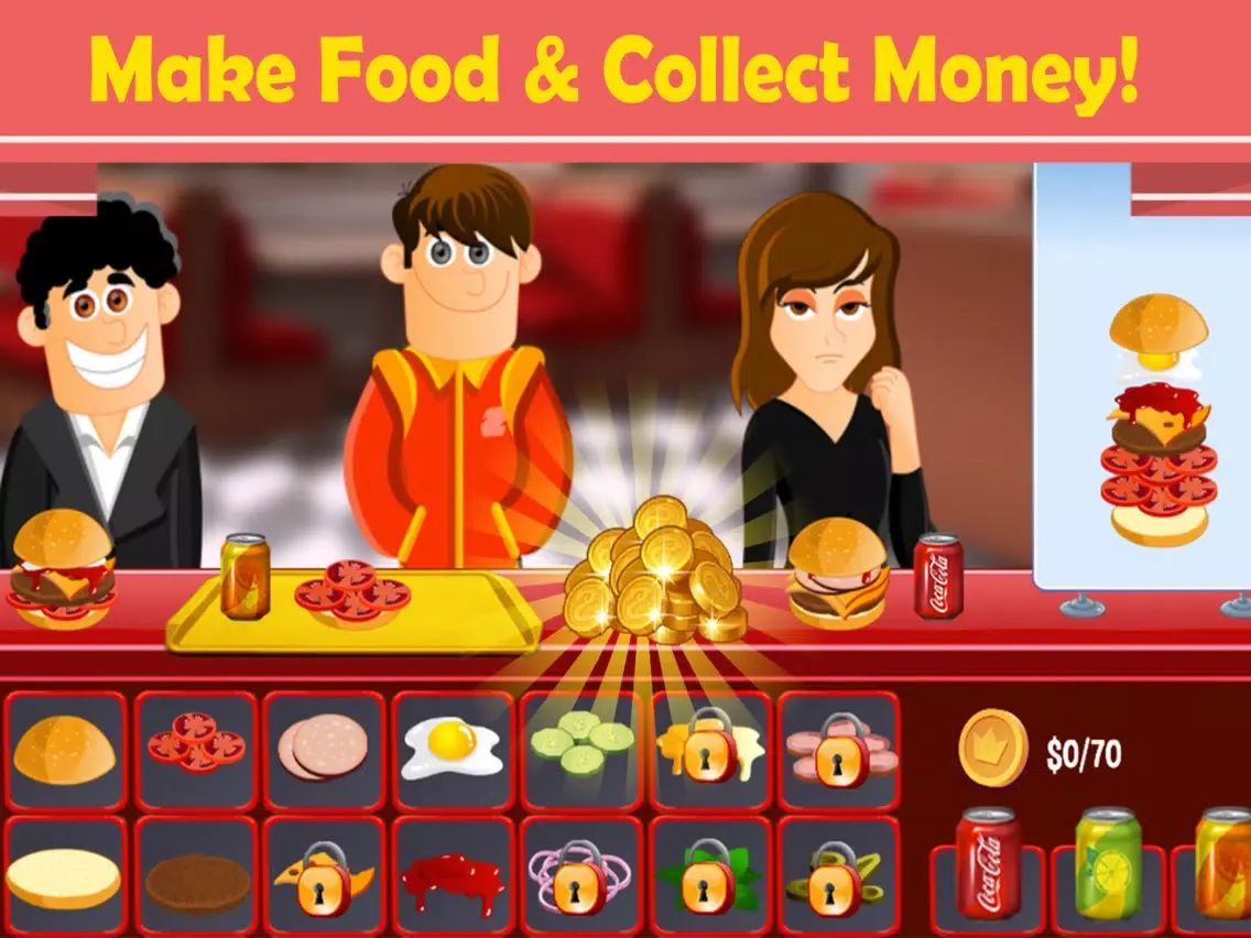 Ảnh chụp màn hình của Burger Money: Cooking Game iPad 