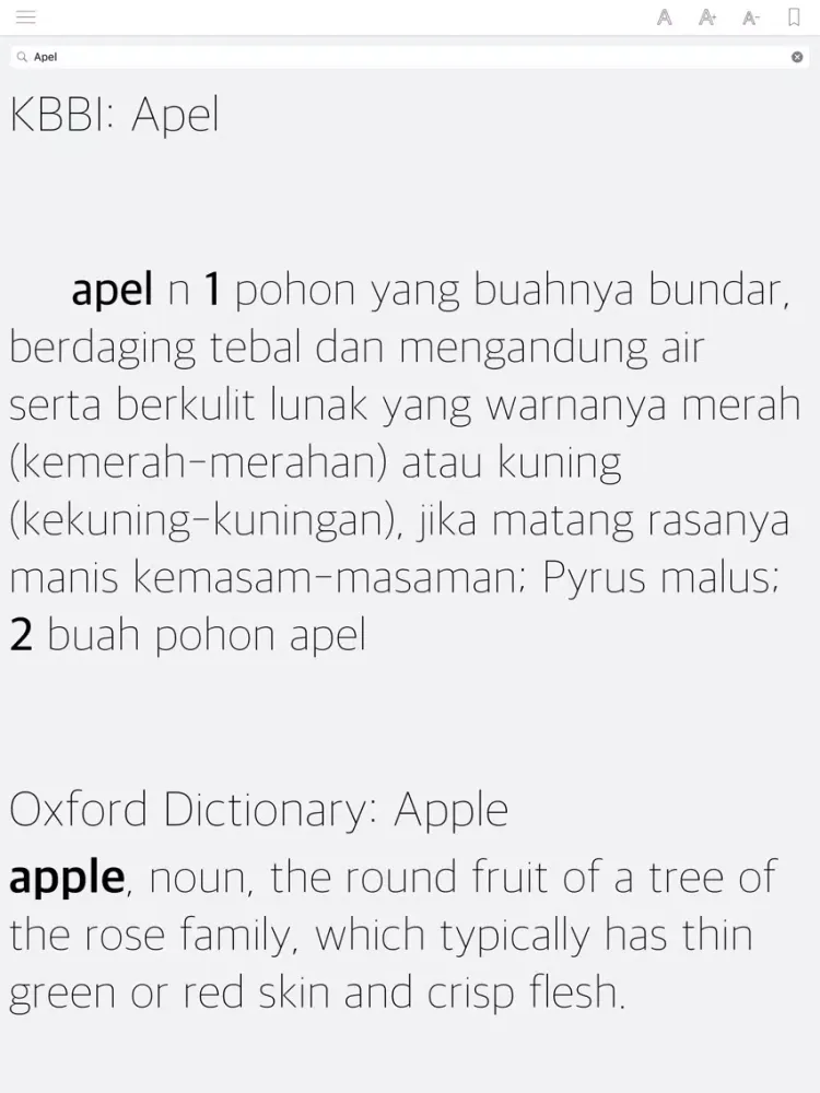 ภาพหน้าจอของ Kamus Besar Bahasa Indonesia + iPad 