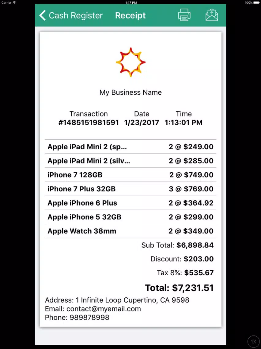 Tangkapan layar OPOS - Offline Point of Sale iPad 
