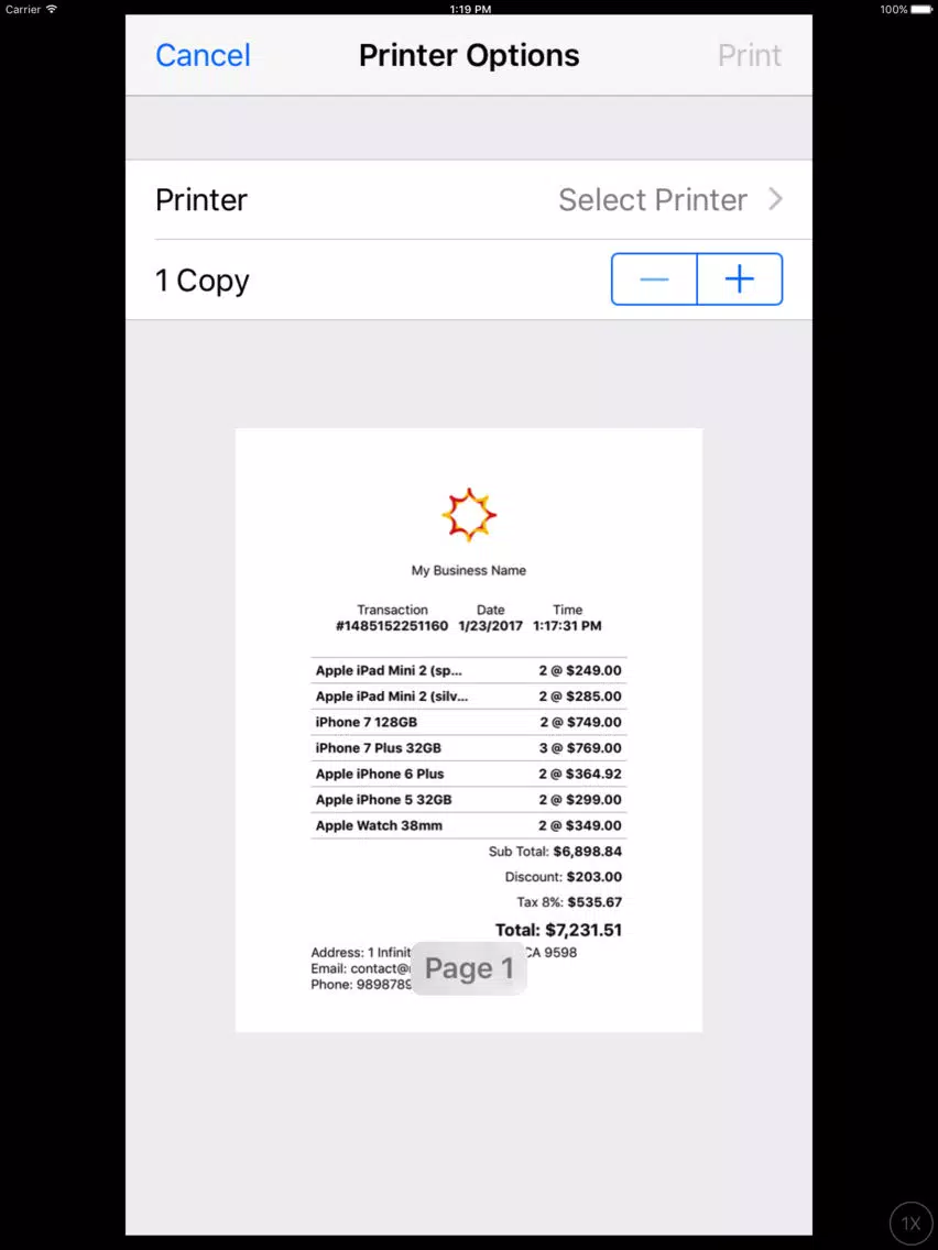 Tangkapan layar OPOS - Offline Point of Sale iPad 