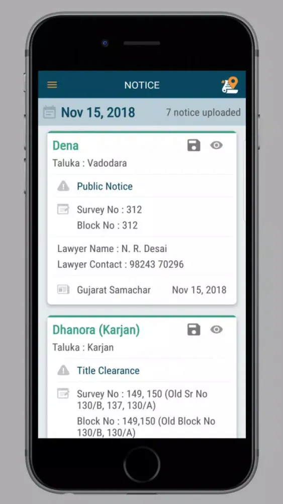 Land Notice سکرین شاٹس