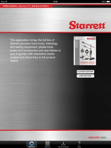 Starrett Catalog Viewer iPad  Screenshots