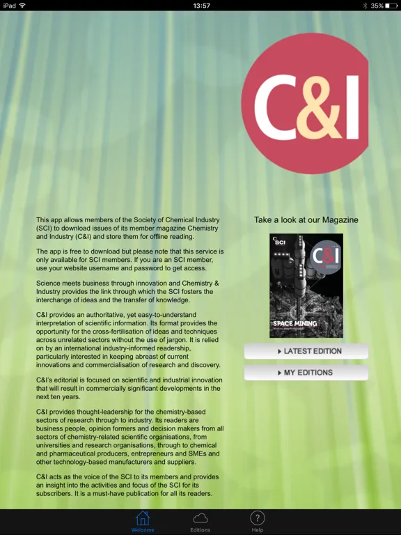Chemistry & Industry Magazine iPad  Screenshots