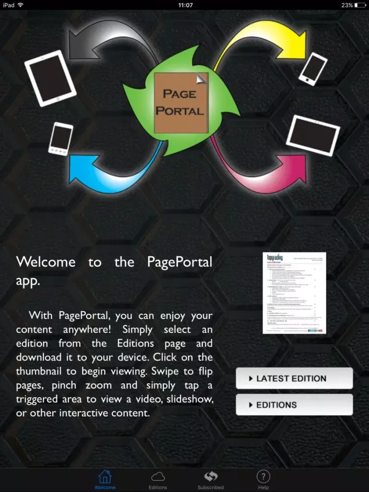 Screenshot di PagePortal iPad 