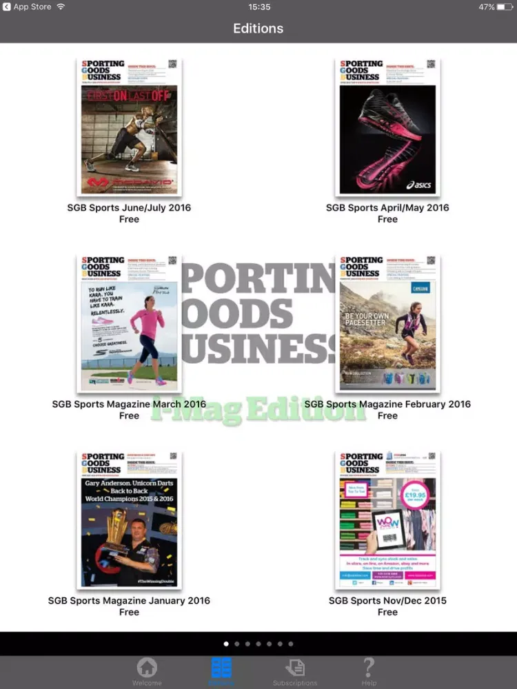 Tangkapan skrin Sporting Goods Business magazine iPad 