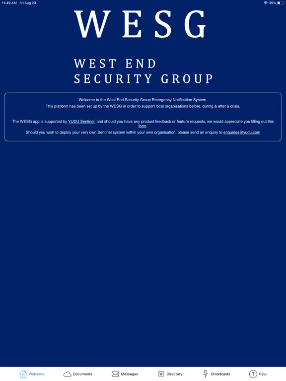 صور WESG Crisis Management App iPad 