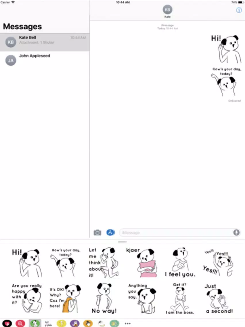 Tangkapan layar Narcissistic dog stickers iPad 
