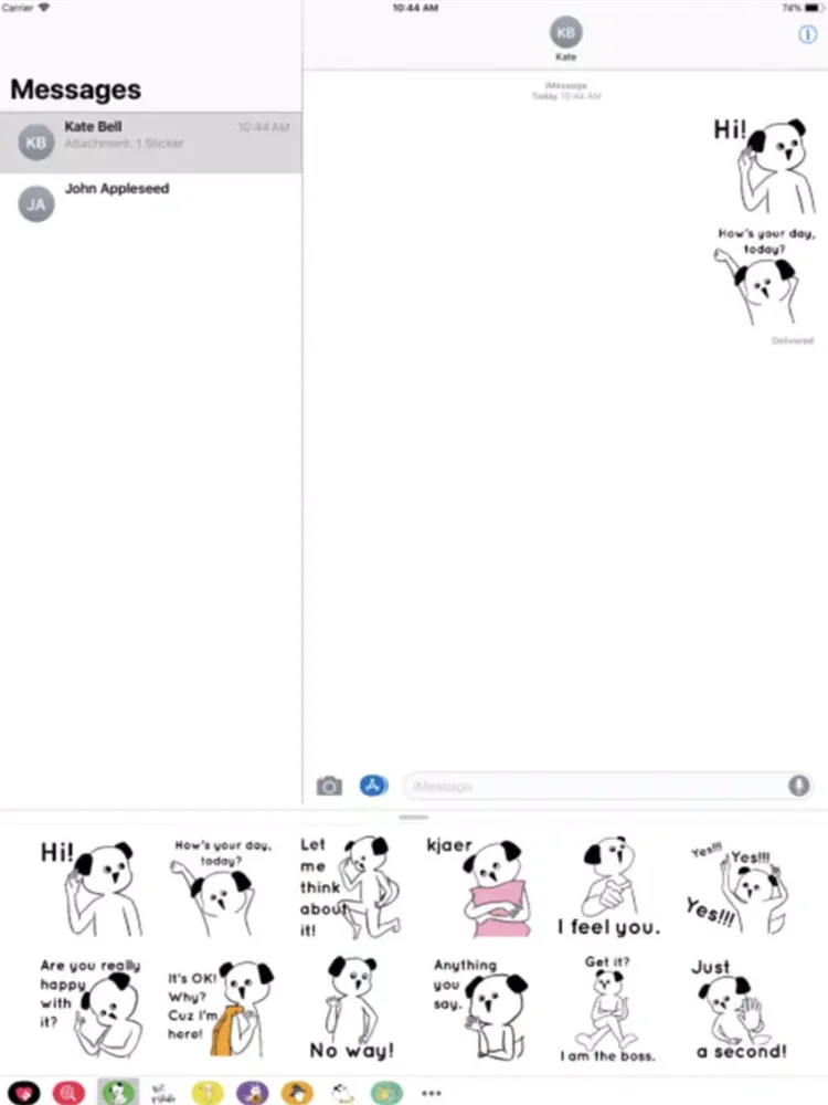 ภาพหน้าจอของ Narcissistic dog stickers iPad 