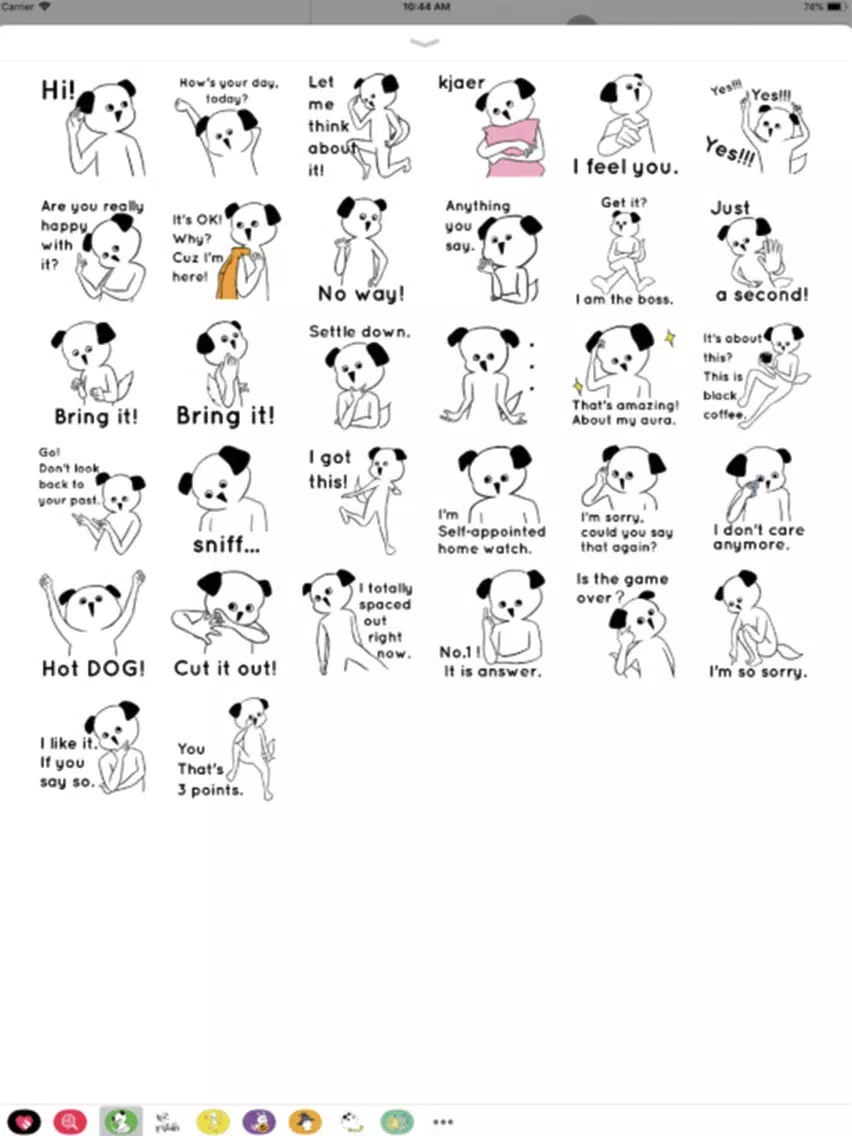 Tangkapan layar Narcissistic dog stickers iPad 