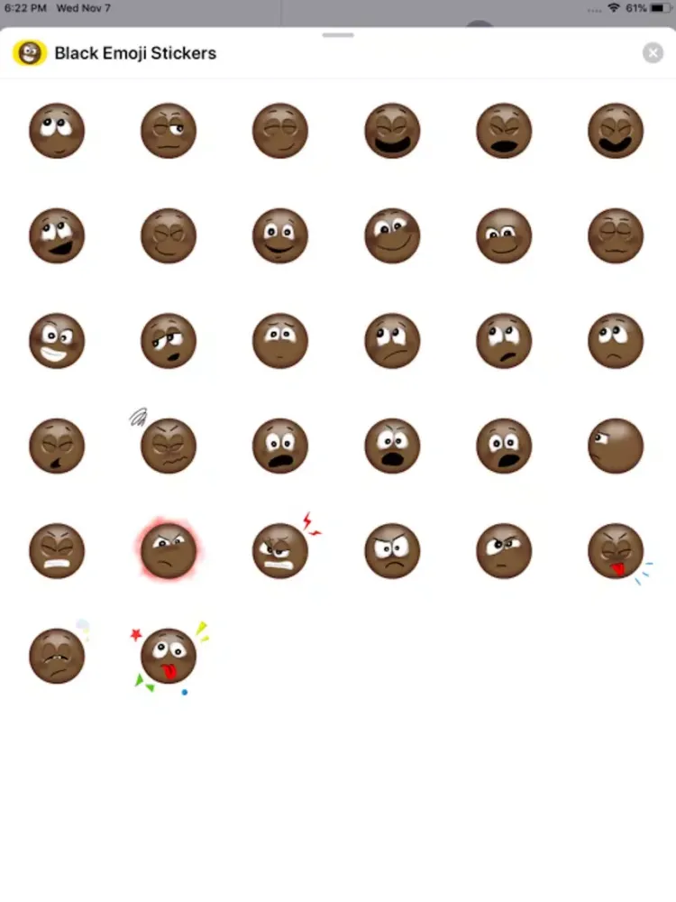 Black Emoji Stickers !! iPad 应用截图
