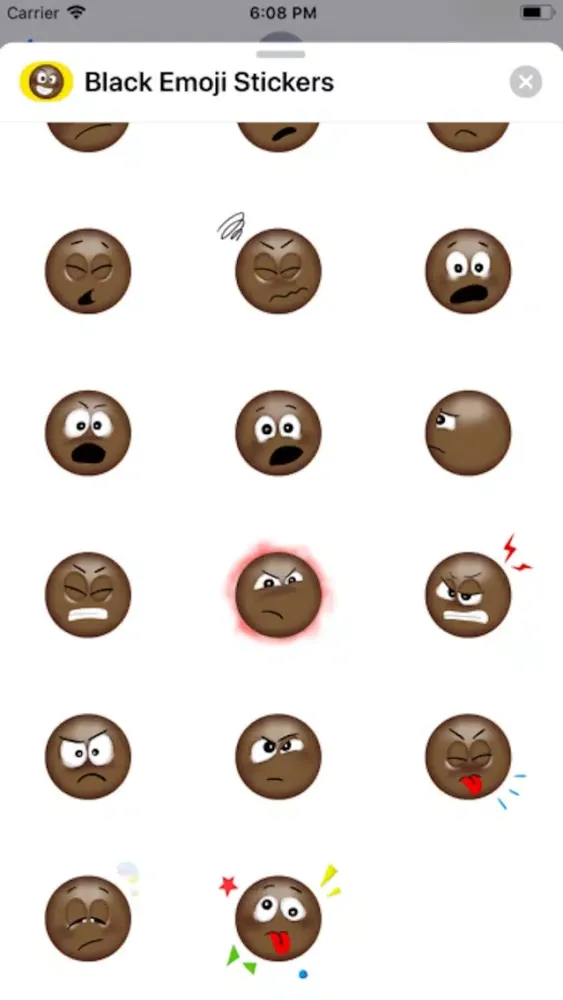 Black Emoji Stickers !!应用截图