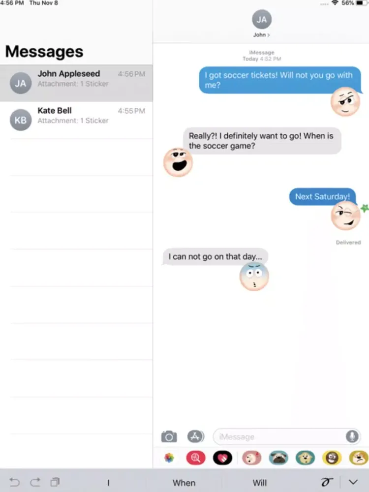 Captures d'écran de Caucasian Emoji Stickers iPad 