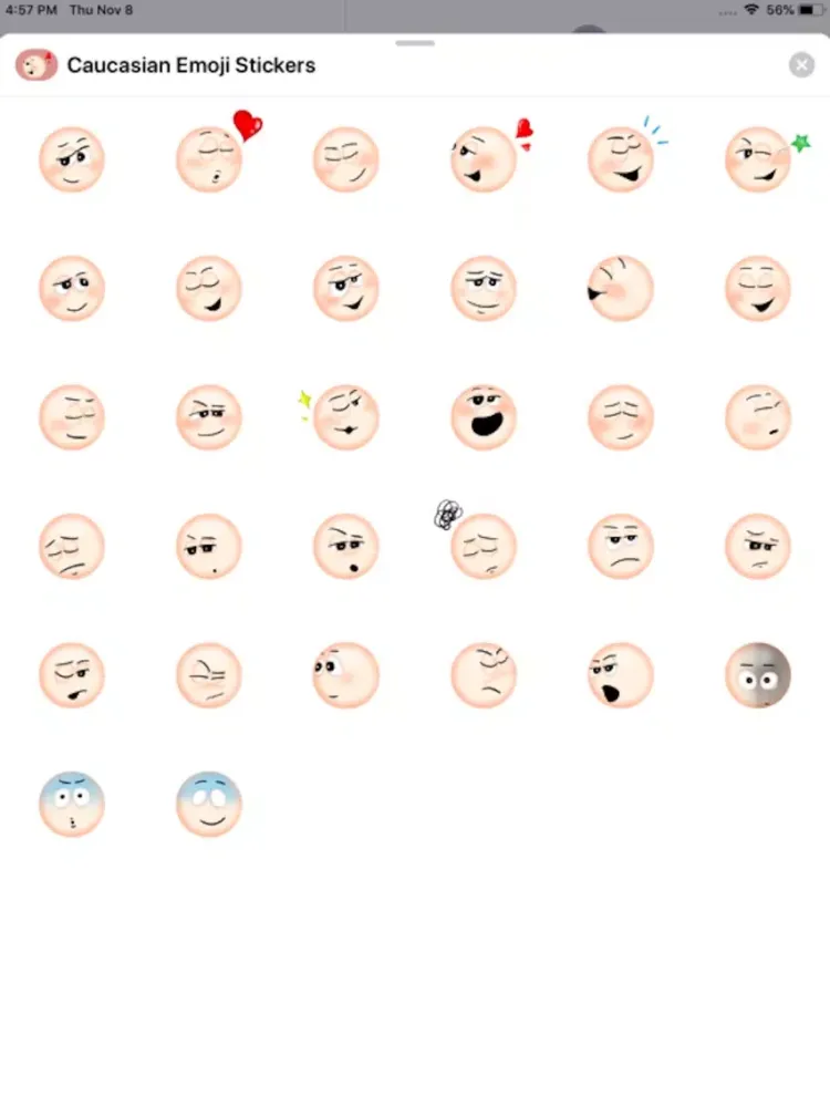Captures d'écran de Caucasian Emoji Stickers iPad 