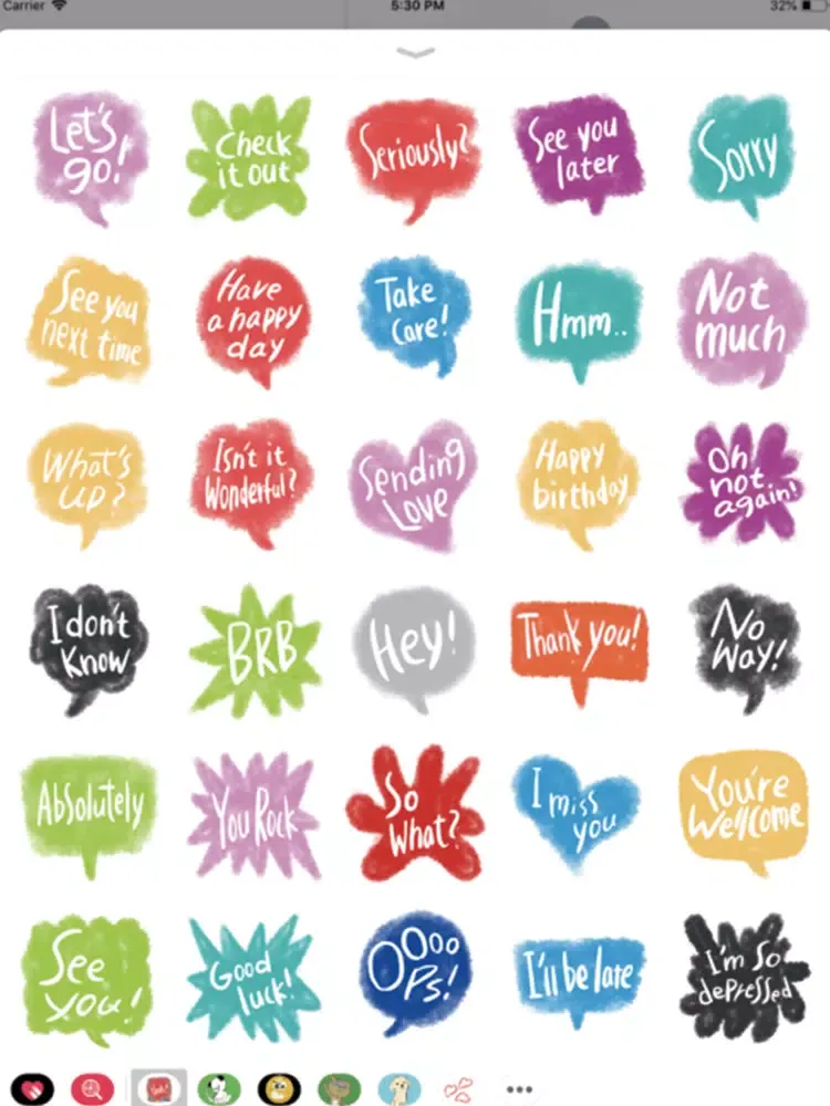 Colorful text stickers iPad 应用截图