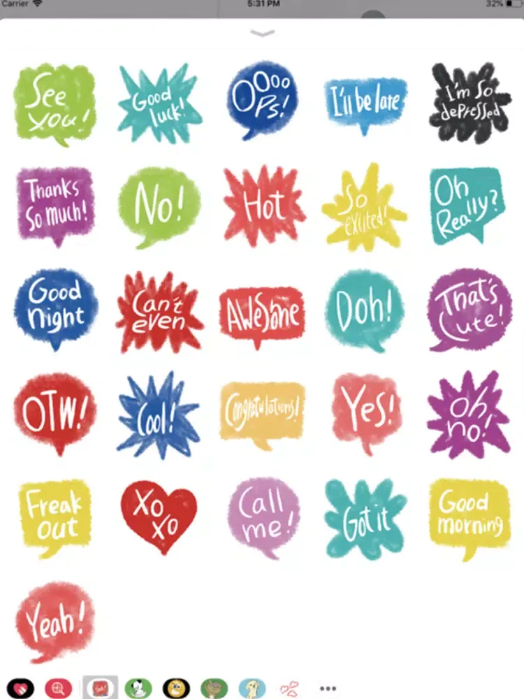 Colorful text stickers iPad 应用截图