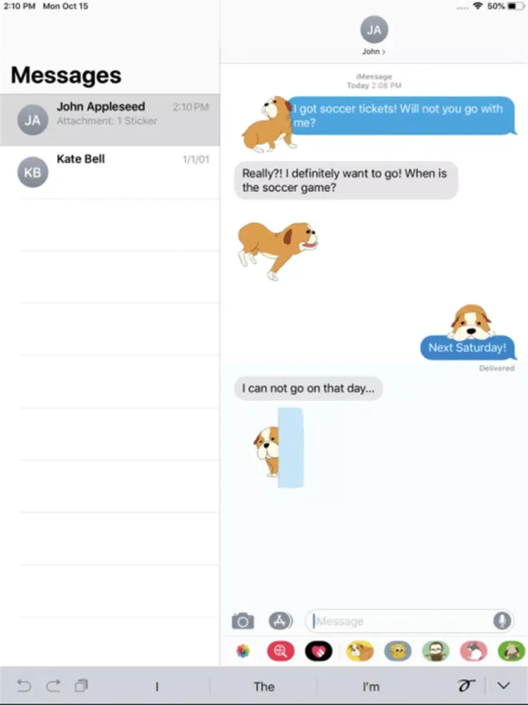 Ảnh chụp màn hình của Cute Bulldog Stickers ! iPad 