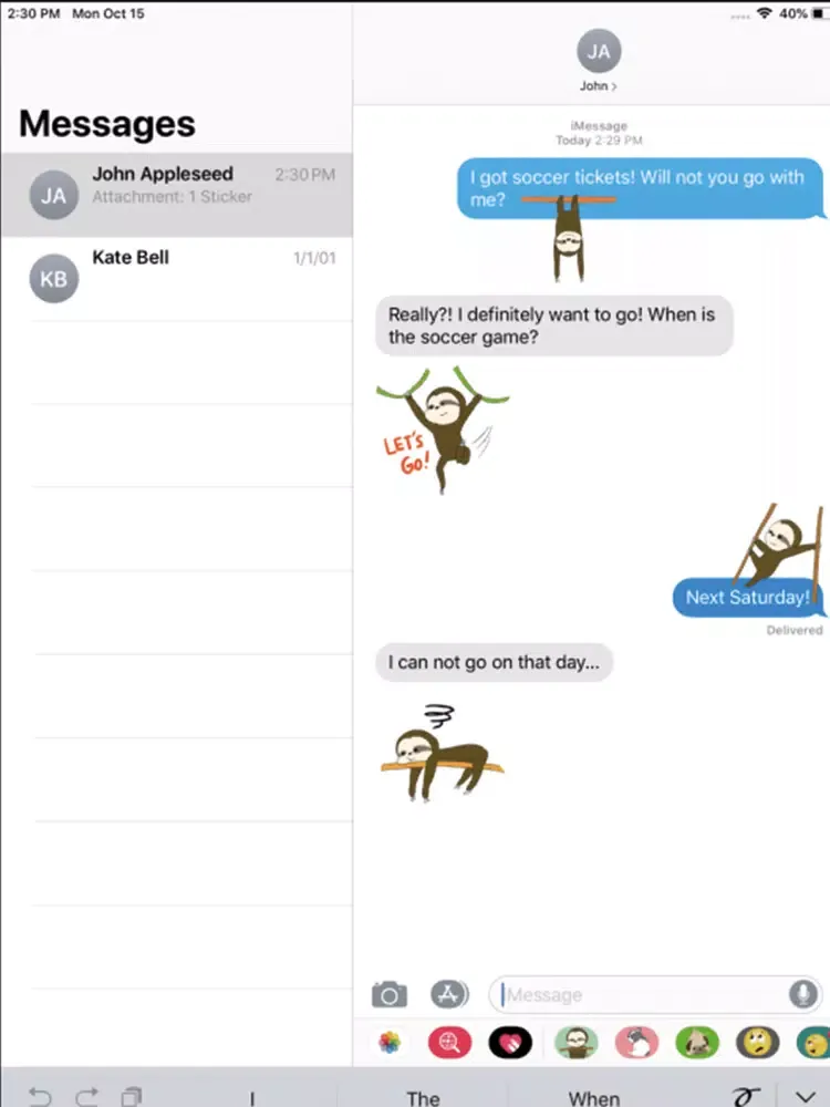Cute Sloth Stickers ! iPad  スクリーンショット